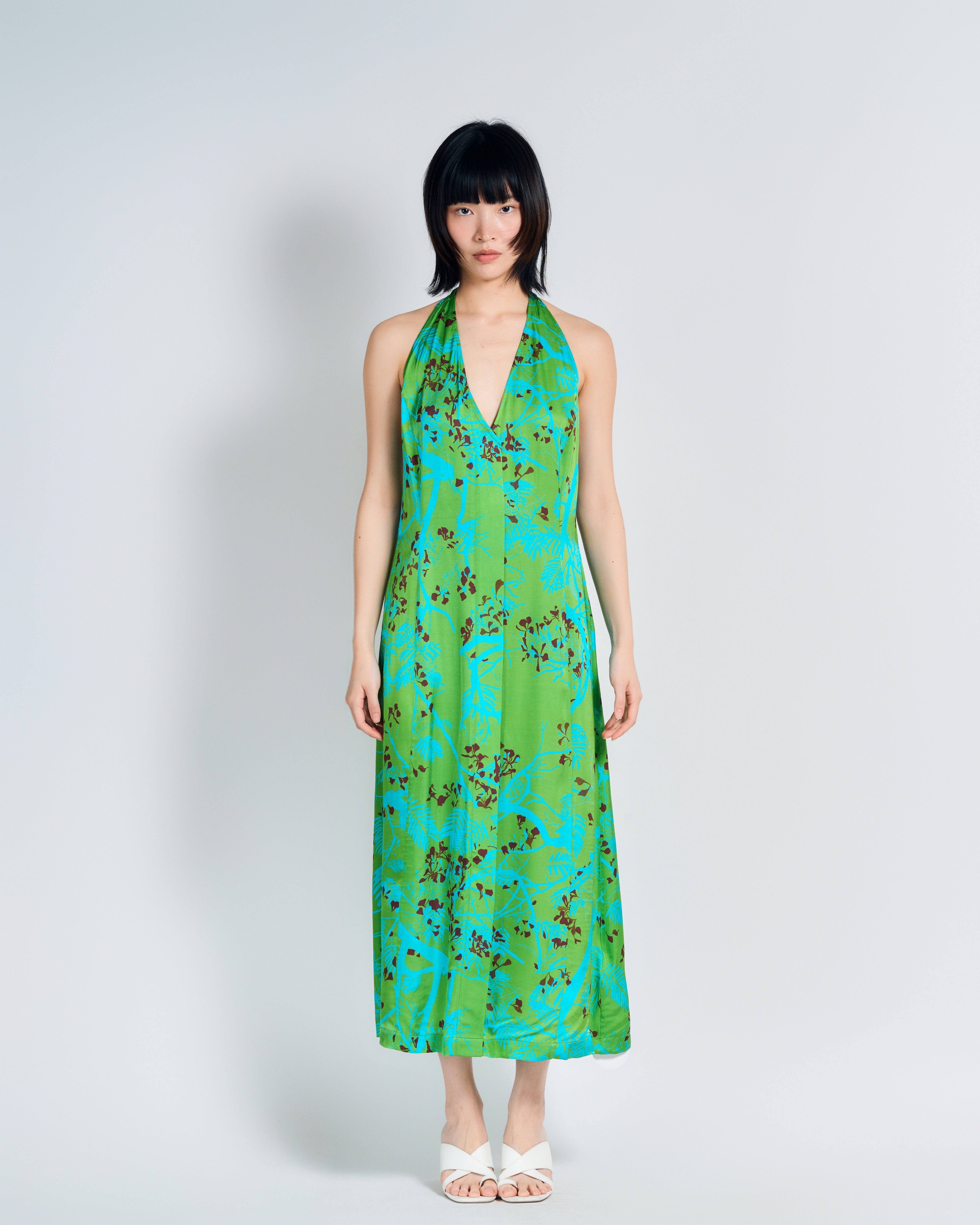 “Coco Dream” Halter Midi Dress - Green